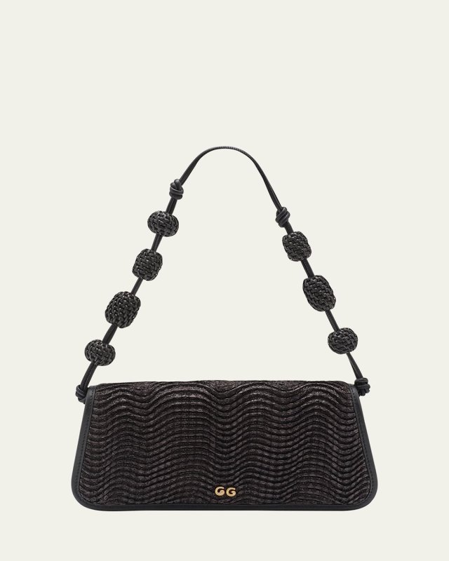 Sunniva Wavy Raffia Shoulder Bag